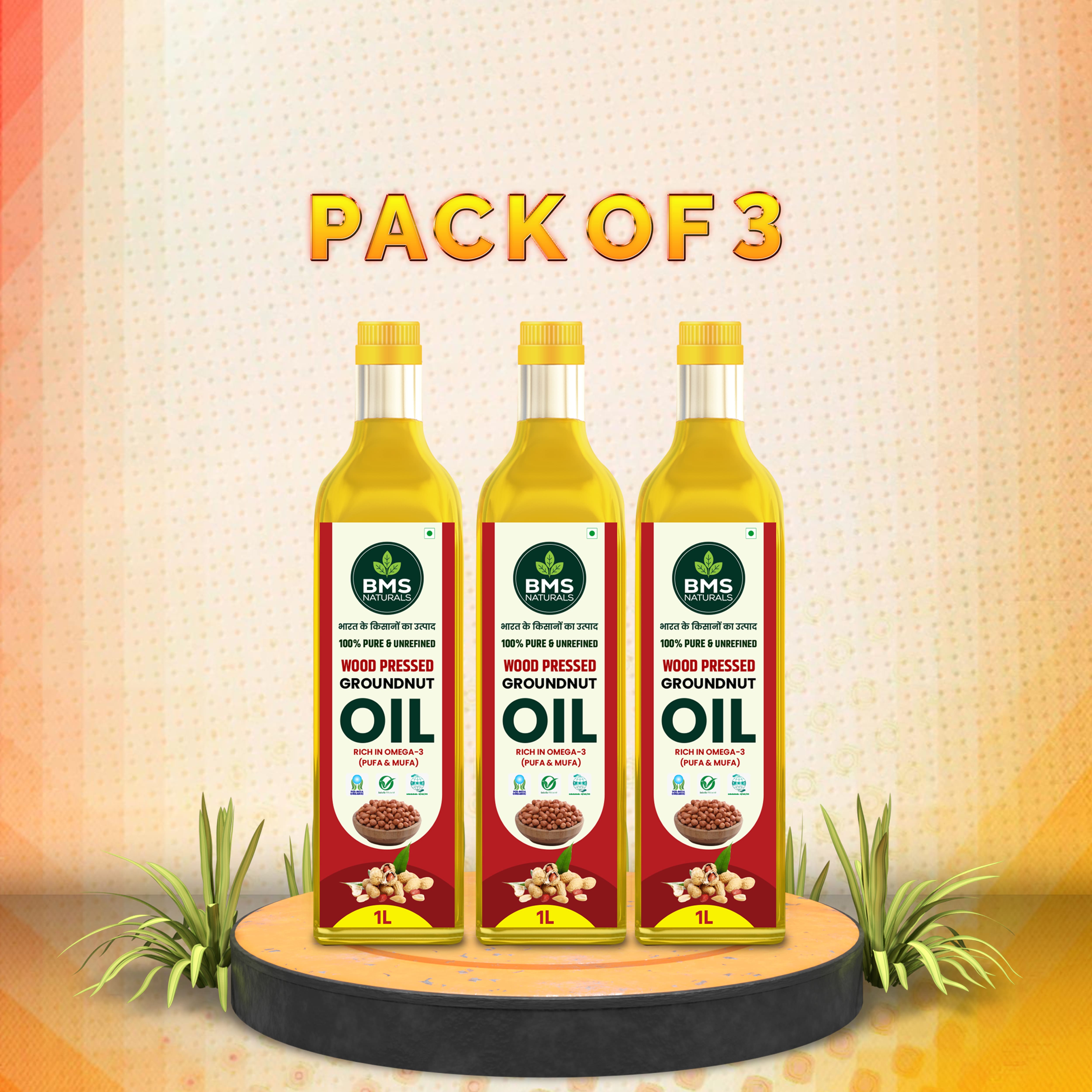 Groundnut Oil lL Pack of Three